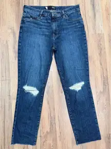 KUT From The Kloth Reese High Rise Fab Ab Ankle Straight Leg Jeans Size 8 Distre