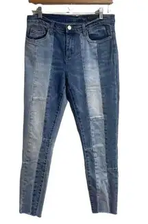 Blank NYC jeans The Reade crop frayed hem size 29 patchwork‎ denim