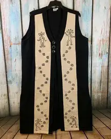 Vintage Venus Imports 100% Cotton Button zip Duster Vest Size L