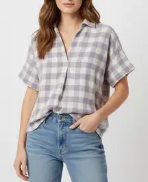 Madewell Flannel Courier Button-Back Shirt in Gingham Check Size XXS