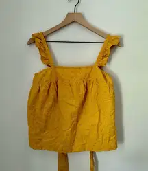 Harper Heritage x Francesca’s Yellow Ruffle Tied Top | Spring Top | Medium