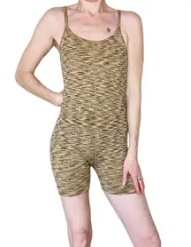 Brown & Tan Backless Sporty Casual Sleeveless Bodysuit Romper