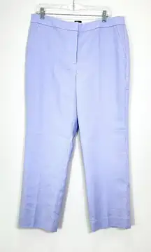 J. Crew Kate Straight Leg Pant Stretch Linen‎ Blend in Lavender Blue Size 14 NWT