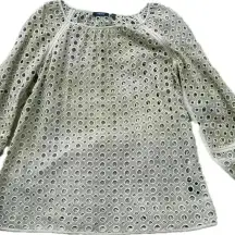 Carlisle tan eye lit long sleeve top size 10 neutral color