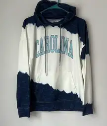 Gameday Couture White/Navy North Carolina Tar Heels  Double Dip-Dyed Hoodie Sz S