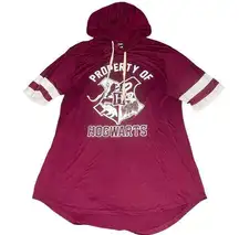 Harry Potter  Hogwarts Women's Burgundy Hoodie T-Shirt Juniors Size Large