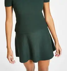 Bar III Ribbed Flounce Skirt Green Women’s XS