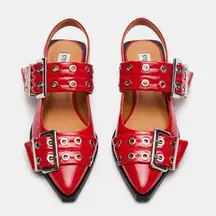 Steve Madden Graya red patent pointed toe slingback flats women’s shoe size 9