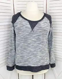 Torrid Textured Loop Colorblock Sweatshirt Gray White 2X
