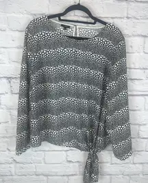 Talbots NWT Women's Career Chic Print Tie Waist Flattering Blouse Size 1X