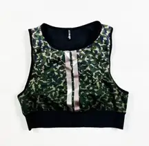 Ultracor Altitude Camo Army Print Pattern High Neck Athletic Work Out Sports Bra