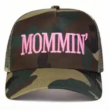 Camo “MOMMIN’” Trucker Hat (Pink Embroidery) SnapBack Cap