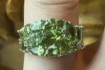 Natural Peridot Sterling Silver Ring