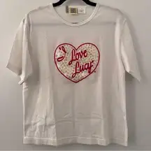 Vintage 1990s Nick at Nite I Love Lucy Nickelodeon Sequin Tee Size Medium M