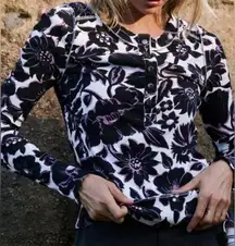 NWT Free People Movement Womens Shirt Rally Printed Layer Long Sleeve Size Small