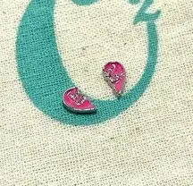 Origami Owl Living Lockets HTF Retired Floating Pink Best Friends Split Heart