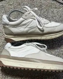 Madewell Kickoff Trainer Colorblock Leather Sneakers Beige Casual Shoes Size 9