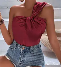 One Shoulder Satin Top