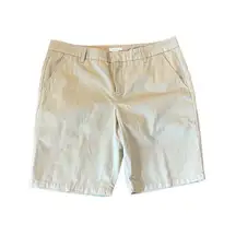 Garnet Hill tan Cotton Bermuda chino shorts 12