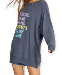 WILDFOX | NWT | M | Cocktail in My Hand Confetti In My Hair Roadtrip Sweatshirt