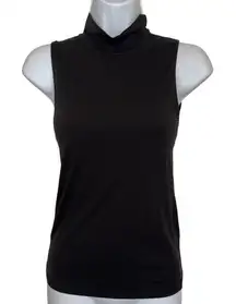 WHITE HOUSE BLACK MARKET FORME Black All Ways Stretch Mock Neck Tank EUC Size XS