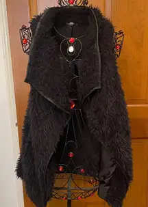 Women's Black Faux Fur Vest