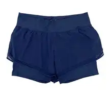 Xersion Women's Quick-Dri Double Layered Pull On Running Shorts Navy Size 2X