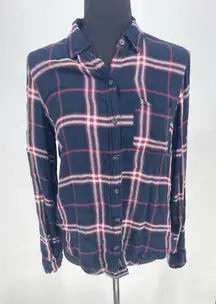 Abercrombie & Fitch Women's Buffalo Plaid Flannel Boyfriend S Shirt Soft Bin11