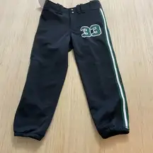 Mizuno Womens Low Rise Belted Softball Pants Black 350150 Elastic Bottom Small