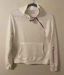 Peloton Incline Side Zip Pullover Sweatshirt‎ Size Small Ivory Pink Spell Out