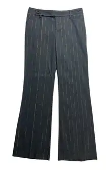 Bisou Bisou Michele Boigot Women's Grey Pinstripe Flared Career Pants Size 4