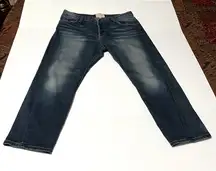 Current Elliott‎ The Pony Boy Women 27 Blue Denim Jean Capri Cropped Button Fly