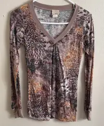 Daytrip Multicolor V-Neck Long Sleeve Top