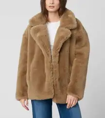 NWT Blank NYC ICED FRAPPE COAT Faux Fur Oversized Coat Size L