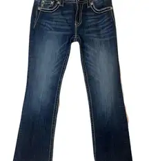 RARE  Embellished Bling Peace Sign Signature Boot Cut Jeans Sz 31 31X30