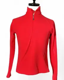 Mountain Hardwear Fleece Quarter Zip Pullover Red Women's M Athletic Outdoor