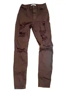 Womens Pac Sun Black Jeans 26 Hi Rise Jeggings Skinny Jeans Distressed destroyed