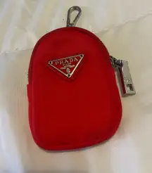 PRADA Red pouch keychain