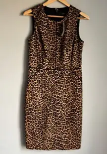 NEW J crew Sheath dress in leopard bi-stretch cotton