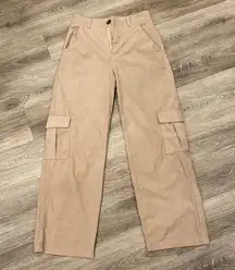 wide leg cargo pants corduroy tan beige small