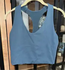 SPANX long line sports bra core dusty blue racerback seamless