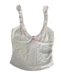 Edikted Y2K Babydoll Sheer Camisole Top Size XS Ruffle Bow Coquette Feminine