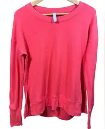 Athleta Red/Pink Long Sleeve Sweatshirt with Thumb Holes