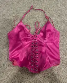 Pink Satin Corset