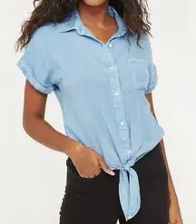 NWT Ardene Chambray Tie Waist Shirt