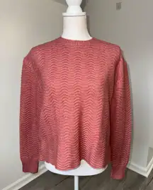 Express Women’s Rose Pink Knit Sweater Long Sleeve Textured Pullover Size Small 