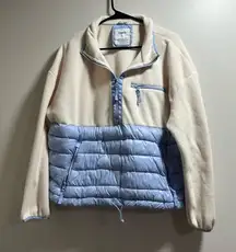 GAP Cream and Light Blue Puffer Jacket