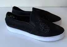 VIONIC MIDI PERF BLACK SLIP ON LEATHER SHOES 9.5