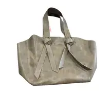 Anthropologie womens green leather tote handbag SKU CS7946/229300V