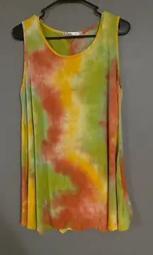 JollieLovin Tie Dye Sleeveless Tank Top Size Medium